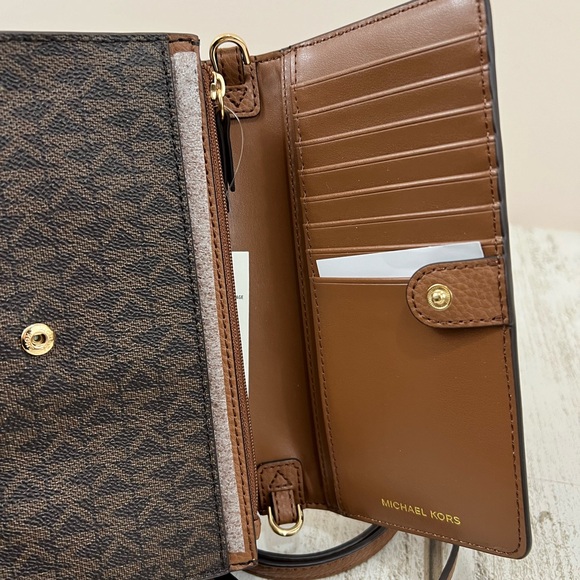 Michael Kors Signature Logo Small Phone Crossbody Bag Wallet - Picture 7 of 13